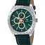 Reloj Marea Hombre Brazalete de Piel Verde y Esfera Verde con Detalles y Agujas Cobre